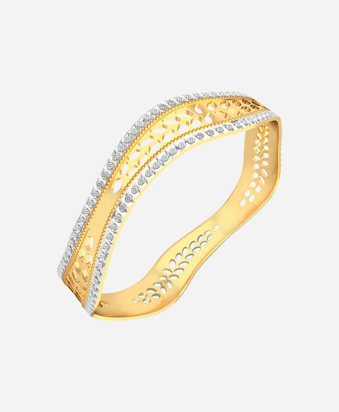 Bizotik Gold Color Brass Cuff For Girls/Women